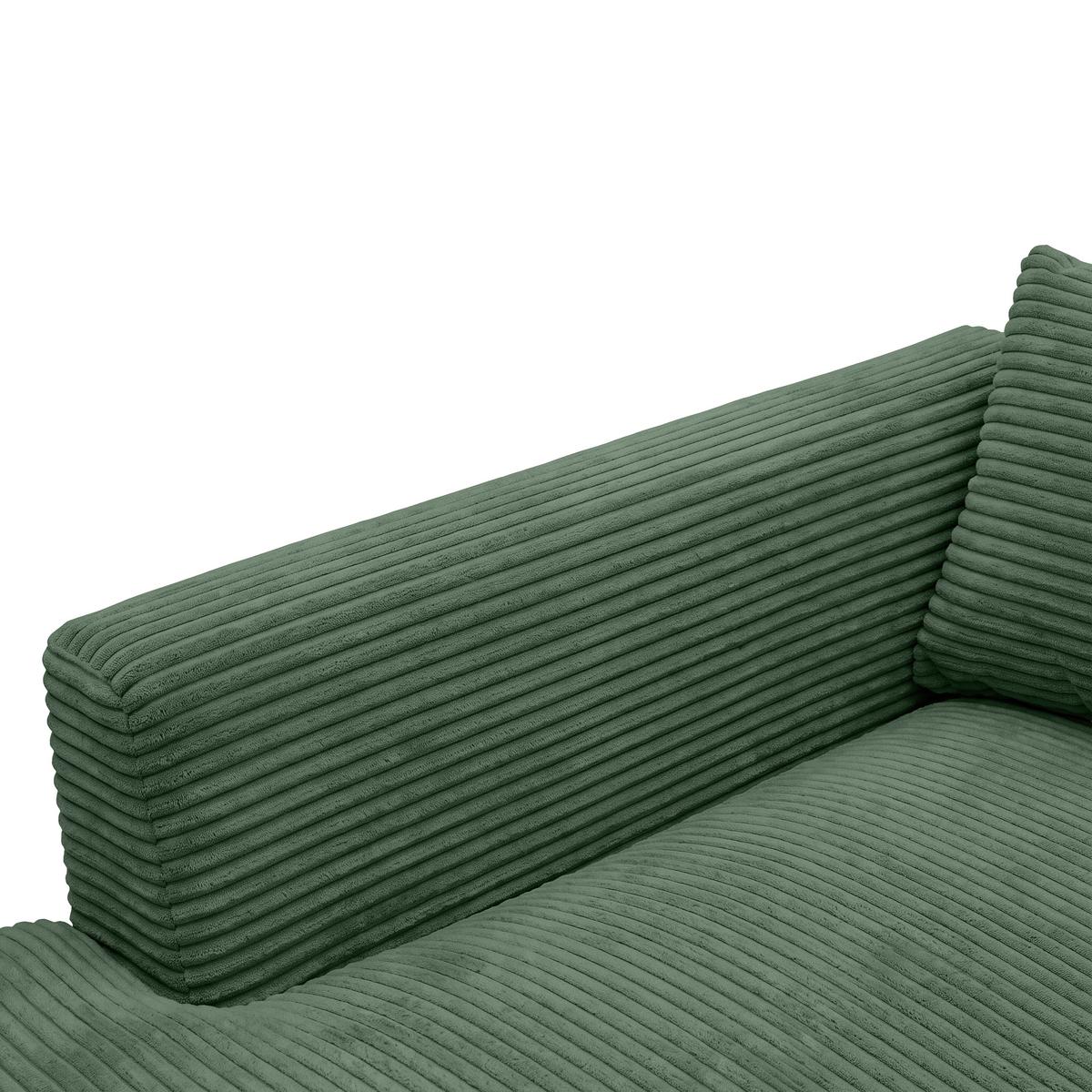 Rohová sedačka PEDRO, levá, tmavě zelený manšestr - černá/tmavě zelená, Moderní, textil/plast (190/300cm) - Mömax