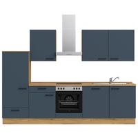 Küchenleerblock Easytouch Low-Line, L10 Links - Blau/Eichefarben, MODERN, Holzwerkstoff (300cm) - Nobilia