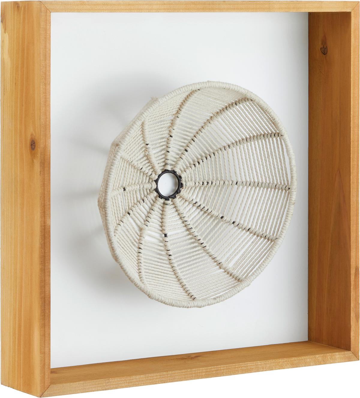 Dekorace na zeď Nature, 40/40/8,5 cm - bílá/hnědá, Moderní, kov/dřevo (40/40/8,5cm) - Zandiara