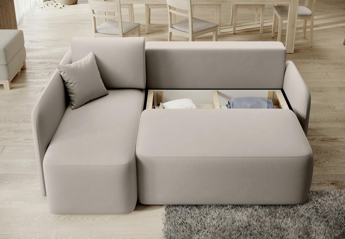 Ecksofa Hadson Beige S: 150x206 Cm - Beige/Schwarz, Design, Textil (150/206cm) - P & B