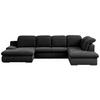 Wohnlandschaft Isona Schwarz Chenille - Chromfarben/Schwarz, Design, Textil (165/353/212cm) - Livetastic