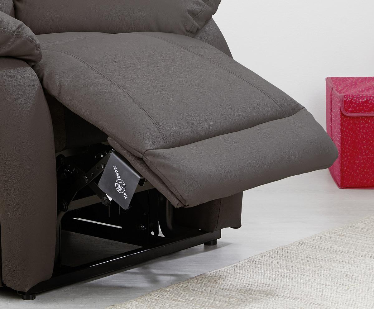 Relaxačné kreslo MARIO, hnedá, kožený vzhľad - hnedá/čierna, Konventionell, kov/textil (89/107-79/94-165cm) - James Wood