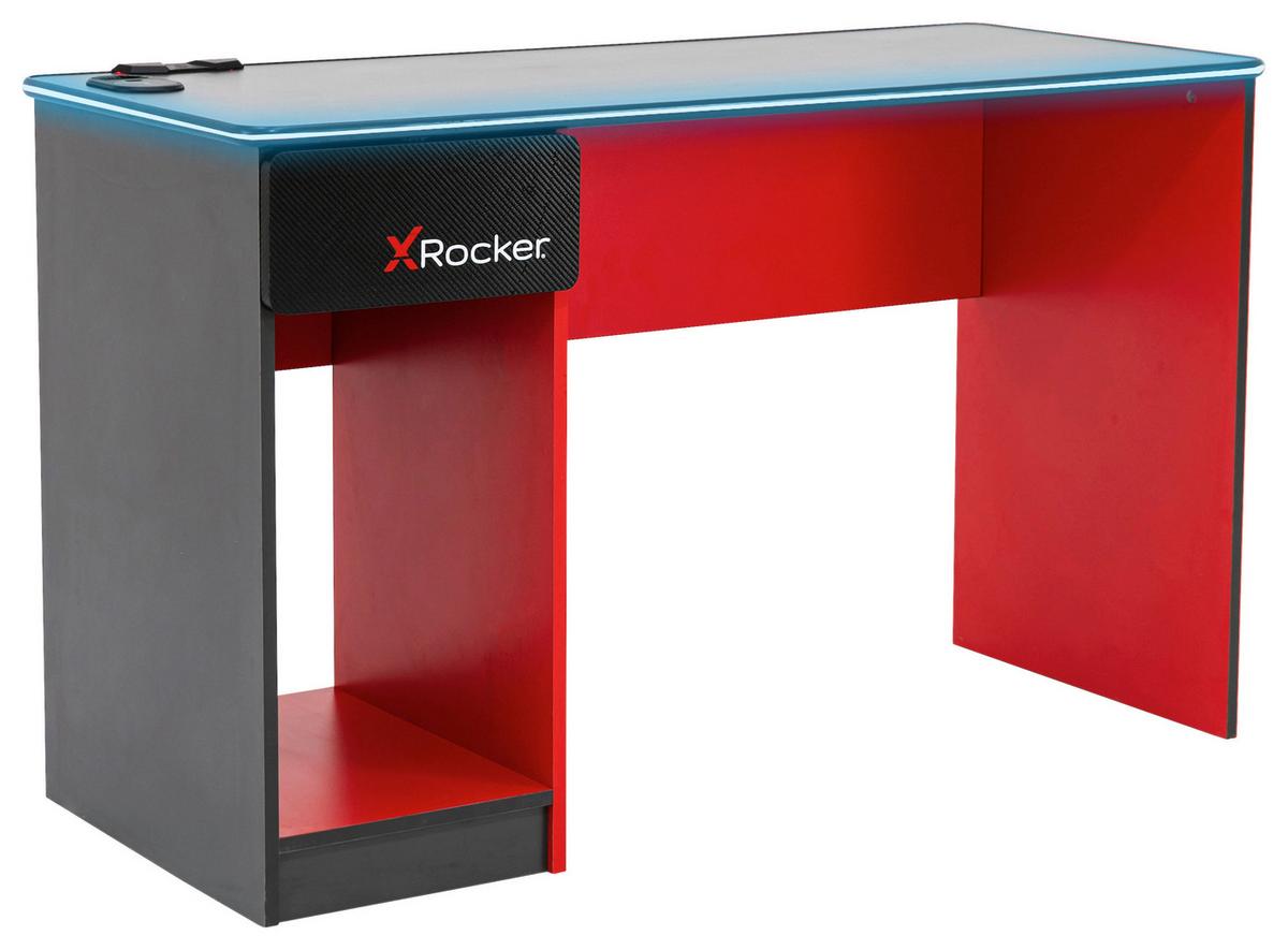 Gamingtisch Carbon-Tek - Rot/Schwarz, MODERN, Holzwerkstoff (123,5/53,3/75,5cm) - X Rocker