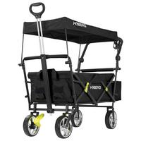 Bollerwagen Hoberg Schwarz Max 80 Kg Faltbar, Feststellbremse - Schwarz, Basics, Kunststoff/Textil (137/52,5/100cm)