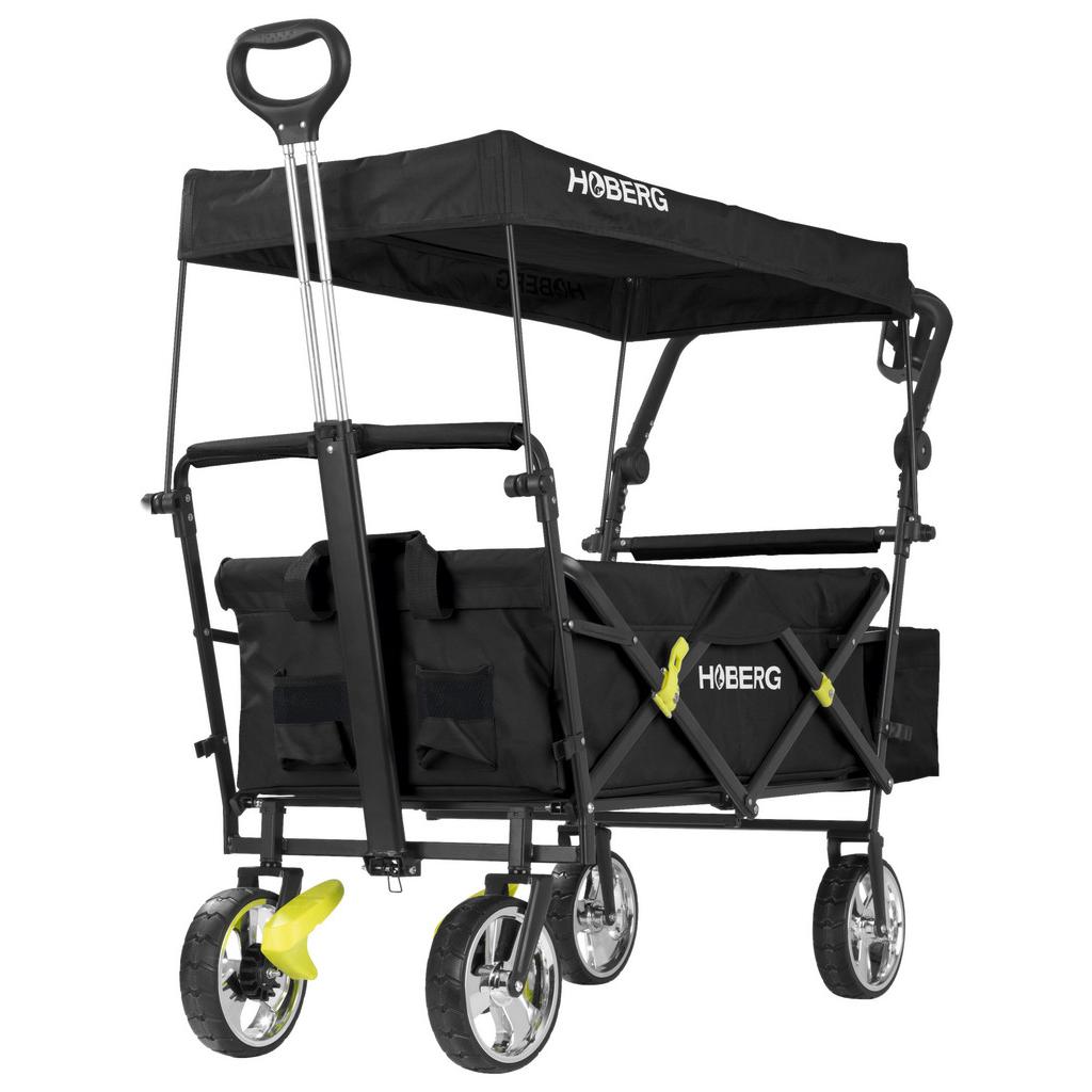 Bollerwagen Hoberg Schwarz Max 80 Kg Faltbar, Feststellbremse