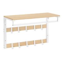 Wandgarderobe Coat Rack - Eichefarben/Weiß, MODERN, Holzwerkstoff/Metall (65/42/30cm) - MID.YOU