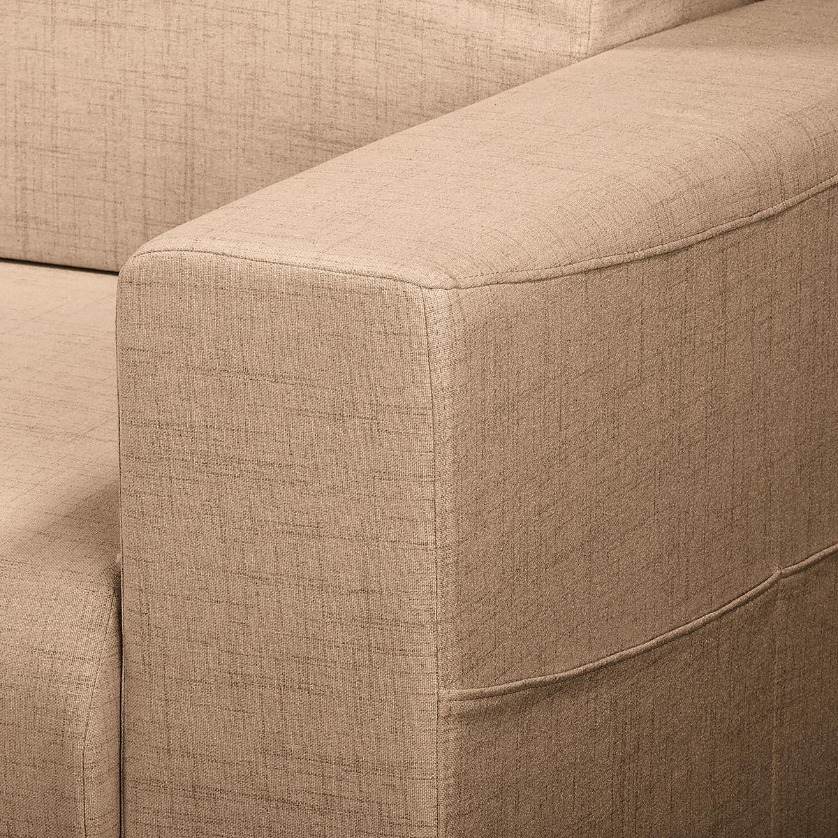 Ecksofa Bella Beige S: 257x174 cm - Wengefarben/Beige, Design, Textil (257/174cm) - Livetastic