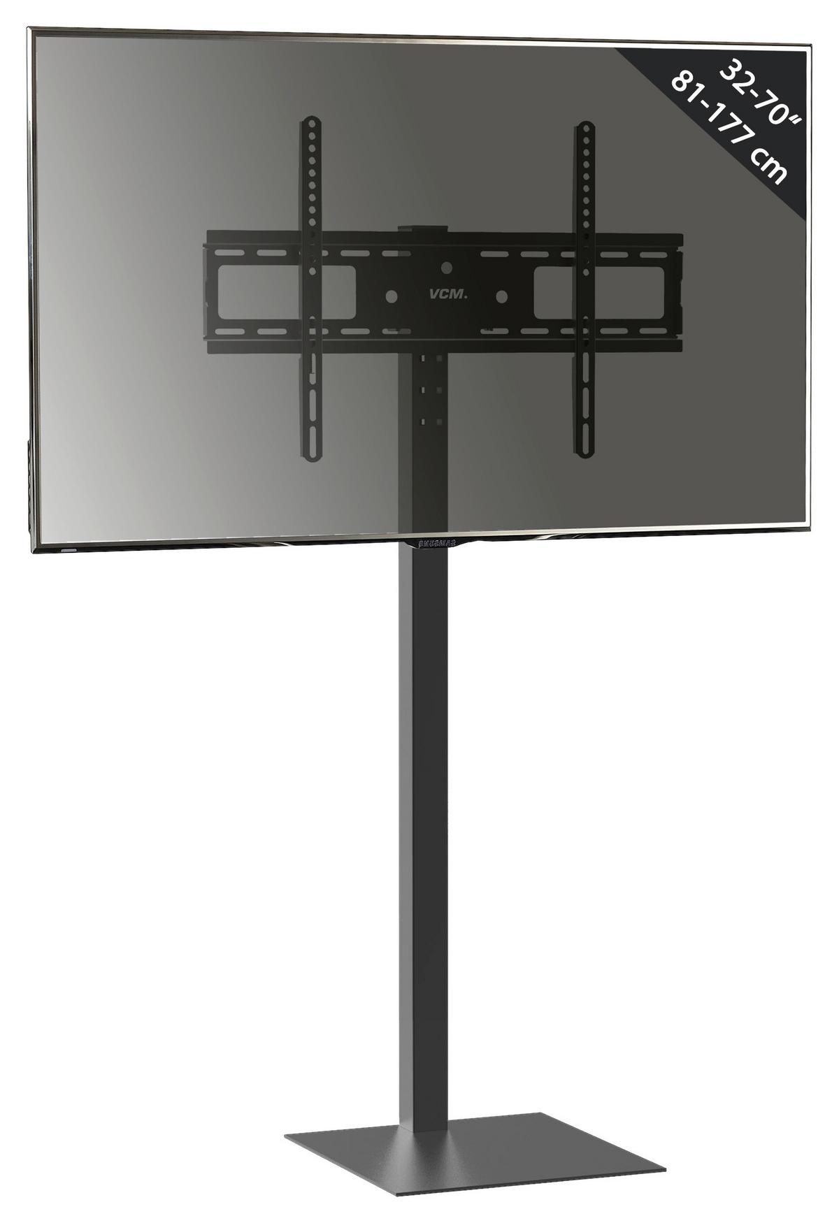 Tv- Halterung Coscal Schwarz B: 64 Cm - Schwarz, MODERN, Metall (64/124/37,6cm) - MID.YOU