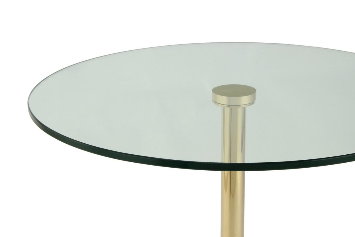 Beistelltisch Lana 125 Goldfarben/Weiß B: 53 cm - Goldfarben/Weiß, Design, Glas/Stein (46/46/53cm) - Kayoom