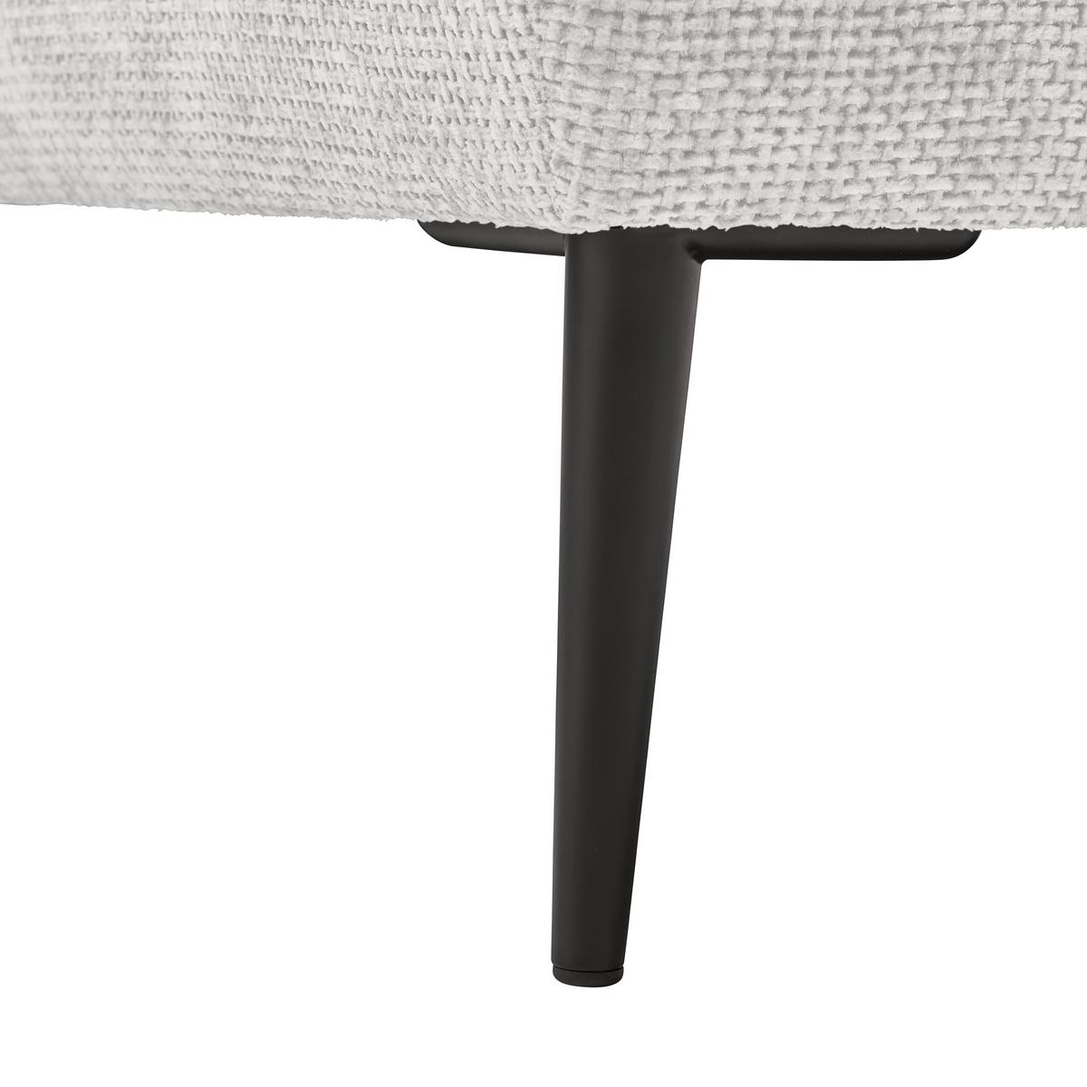 Rohová sedačka CUSTOM, pravá, krémová žinylka - černá/krémová, Moderní, kov/textil (255/164cm) - Mömax