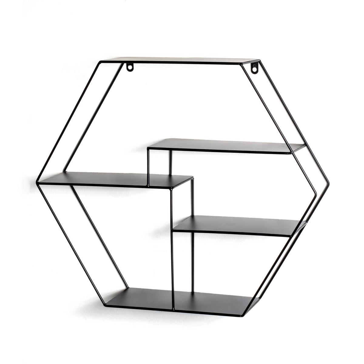 Nástěnný Regál Kirkless 3 Černý - černá, Moderní, kov (61/54/16cm)