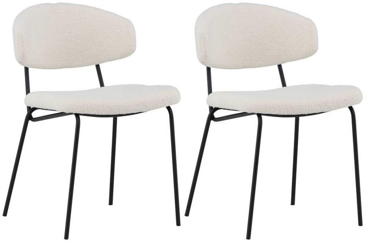 Stuhl-Set Chico - Schwarz/Weiß, Design, Textil/Metall (50/79/57cm) - Livetastic