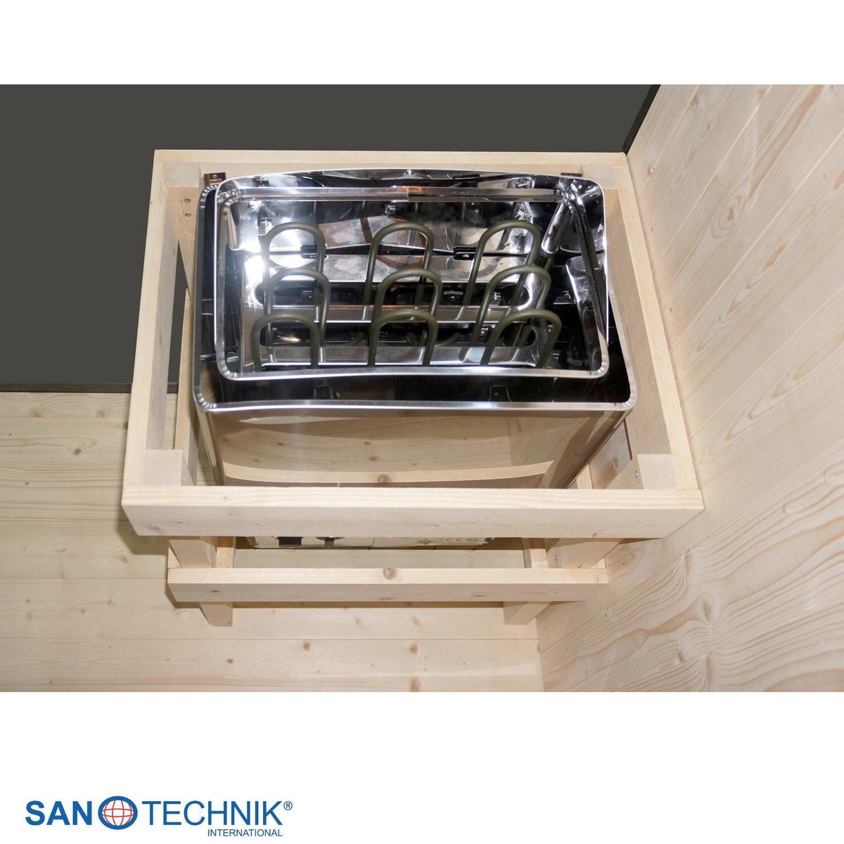 Infrarotkabine GLACIER XL, geeignet für 2-3 Personen - Fichtefarben, Basics, Glas/Holz (150/200/150cm) - Sanotechnik
