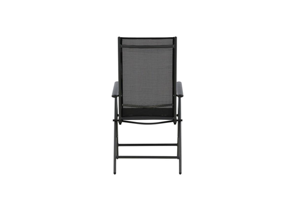 Gartensessel-Set 2-Tlg. Break Metall/Textil - Schwarz, KONVENTIONELL, Kunststoff/Textil (55/108/62cm) - Gardenson