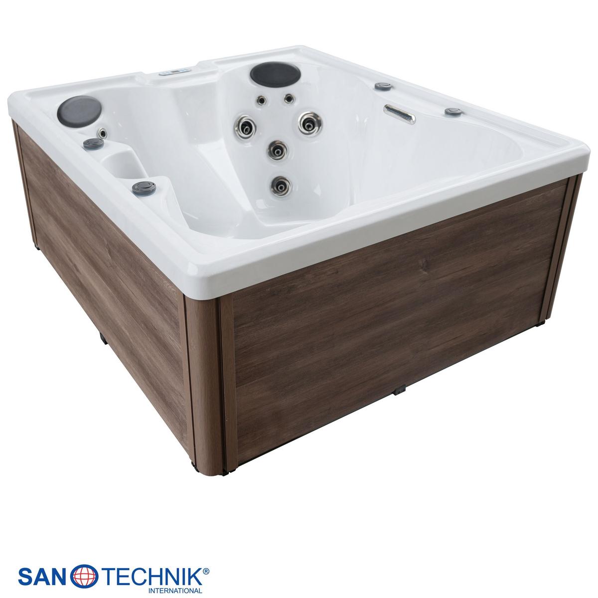 Whirlpool Parma, mit Abdeckung 180x160x76 cm - Grauweiß, KONVENTIONELL, Kunststoff (180/160/76cm) - Sanotechnik
