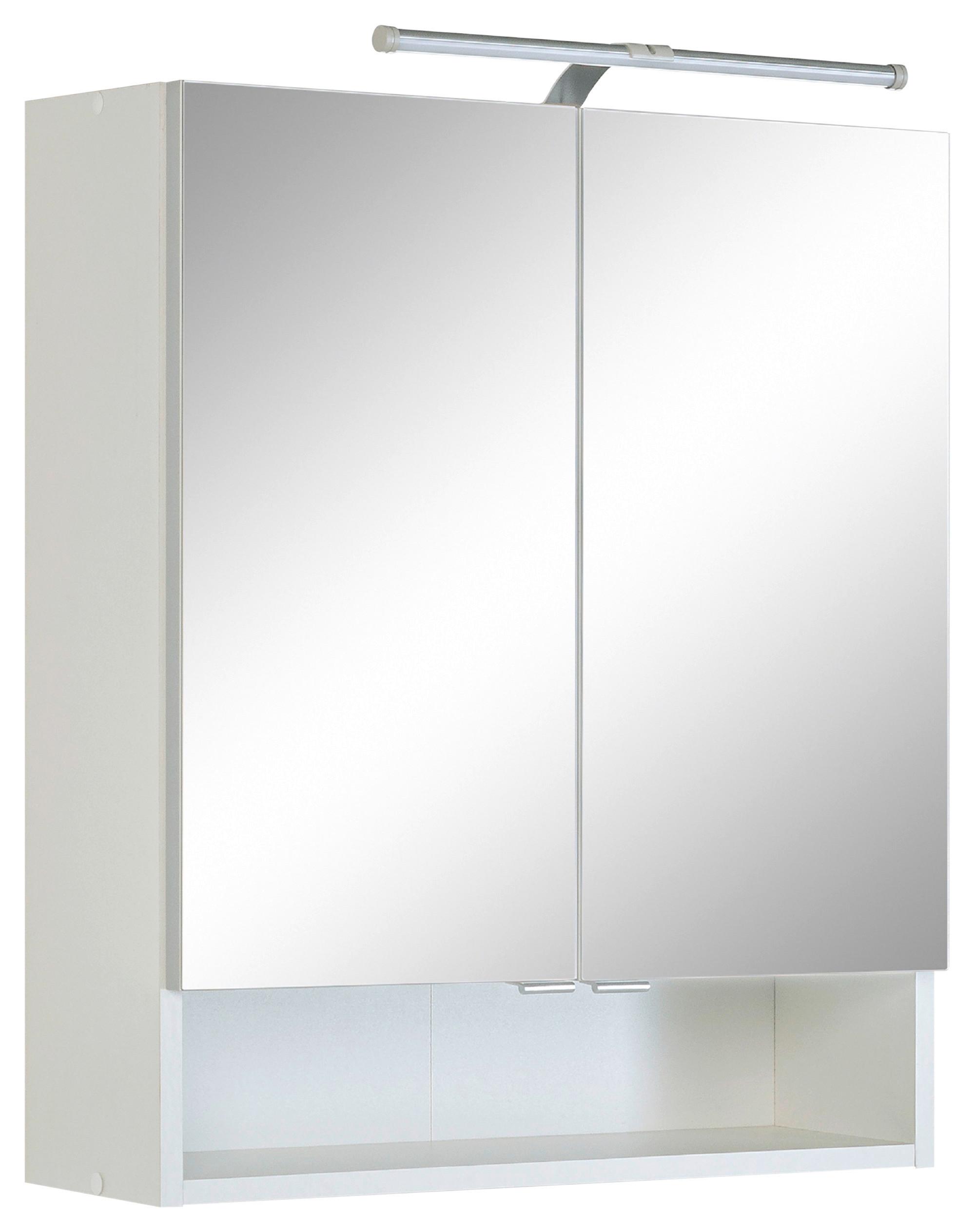 Spiegelschrank Riga 2-Türig BHT: 60x71x20 cm - Weiß, MODERN, Holzwerkstoff (60/71/20cm) - Held