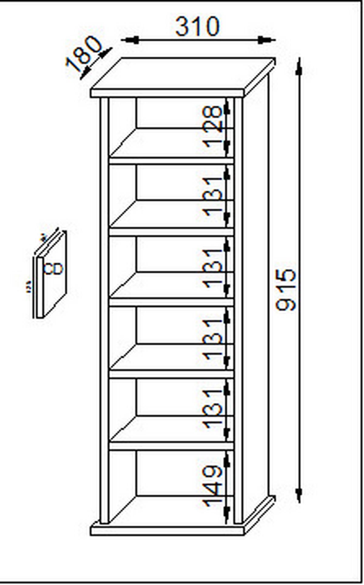 CD Regál Vostan buk - farba buka, Konventionell, kompozitné drevo (31/91,5/18cm) - MID.YOU