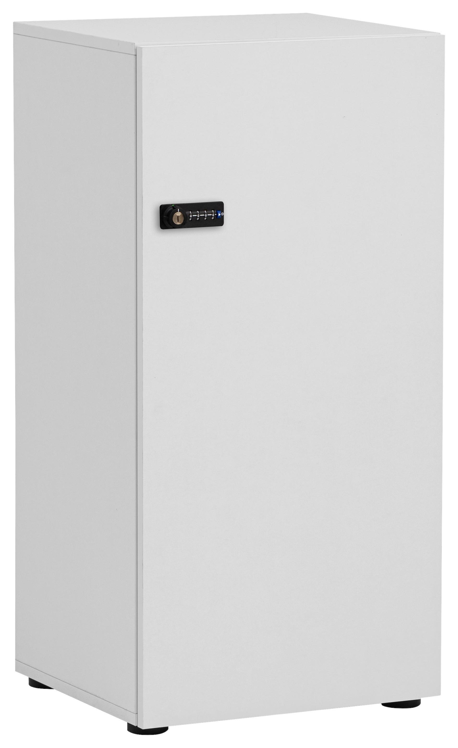 Spind Locked, Weiß B: 45,4 Cm - Weiß, Design, Holzwerkstoff (45,4/92,6/40,65cm) - MID.YOU