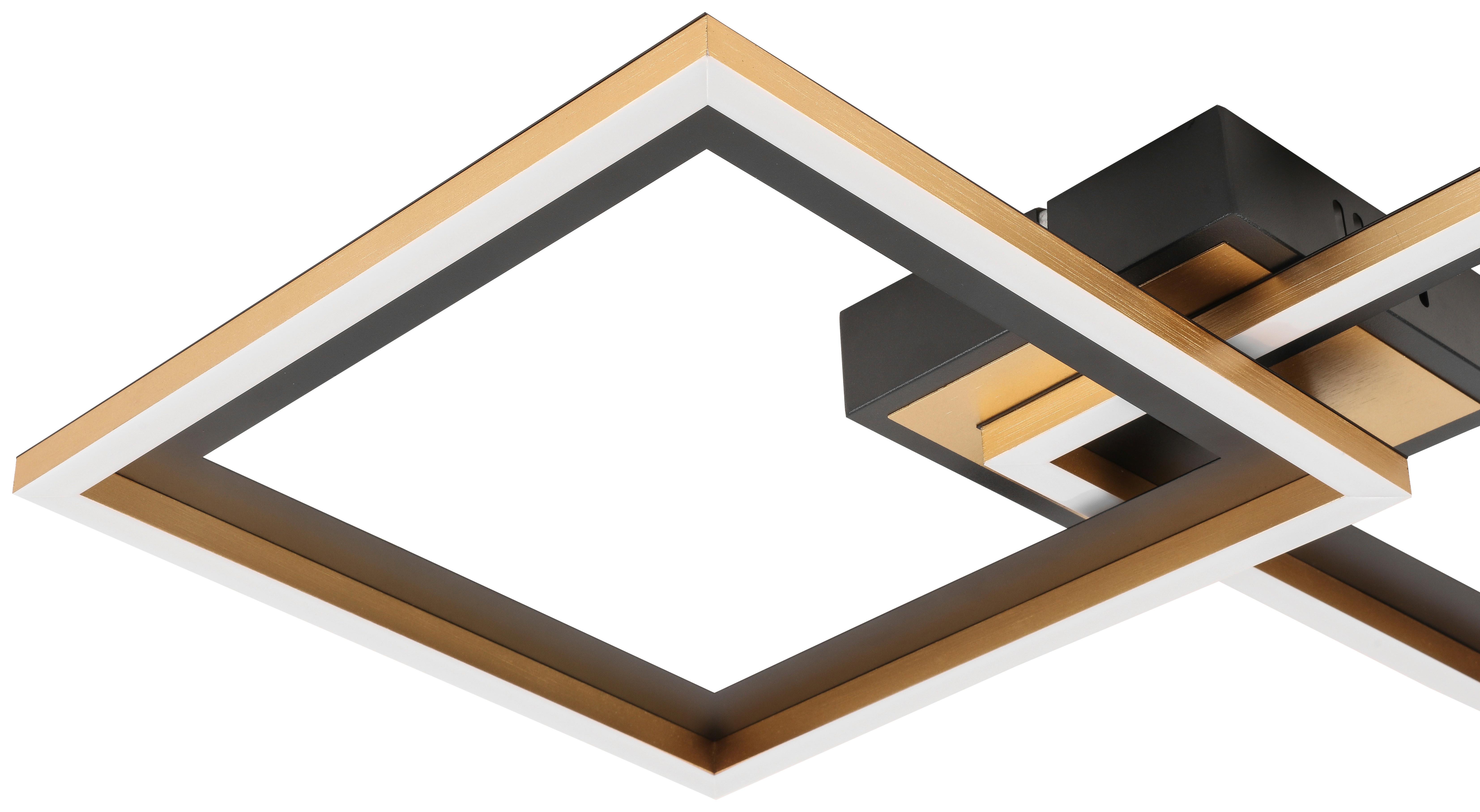 LED-Deckenleuchte Arlinda L: 72 cm mit Montageanleitung - Goldfarben/Schwarz, Design, Kunststoff/Metall (72/42/7cm) - Luca Bessoni