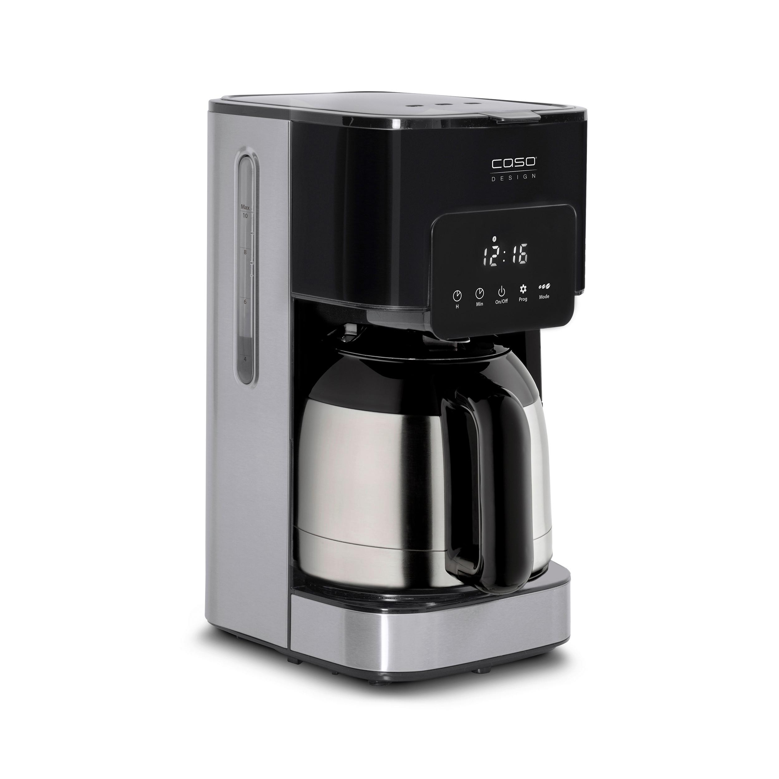 Thermo-Kaffeemaschine 1847 - Silberfarben/Schwarz, Basics, Glas (17/32,5/24,5cm) - CASO Design