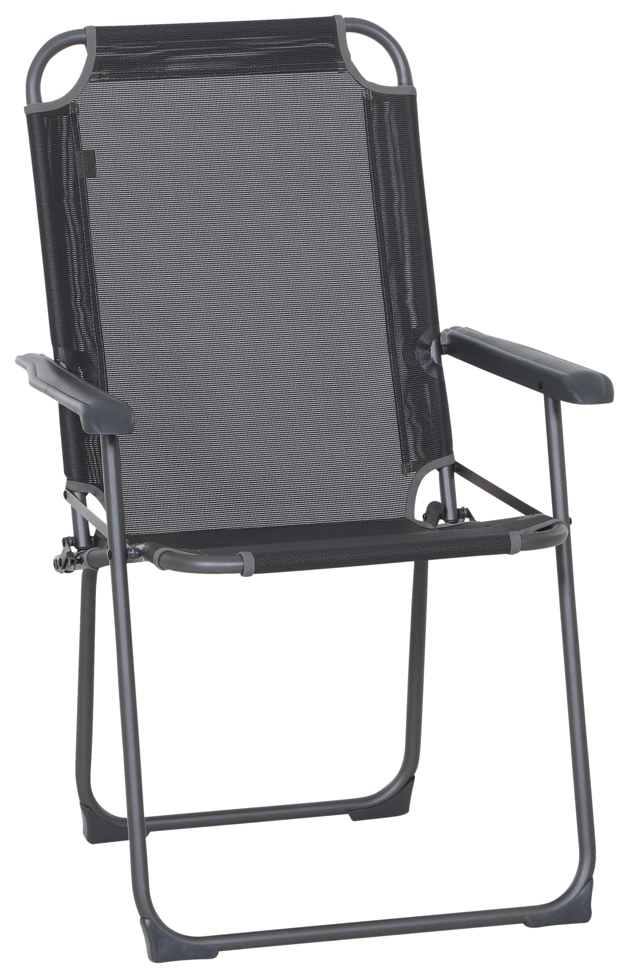 Campingstuhl Klappbar mit Armlehnen Comfort - Anthrazit, KONVENTIONELL, Textil/Metall (58/95/70cm) - Siena Garden