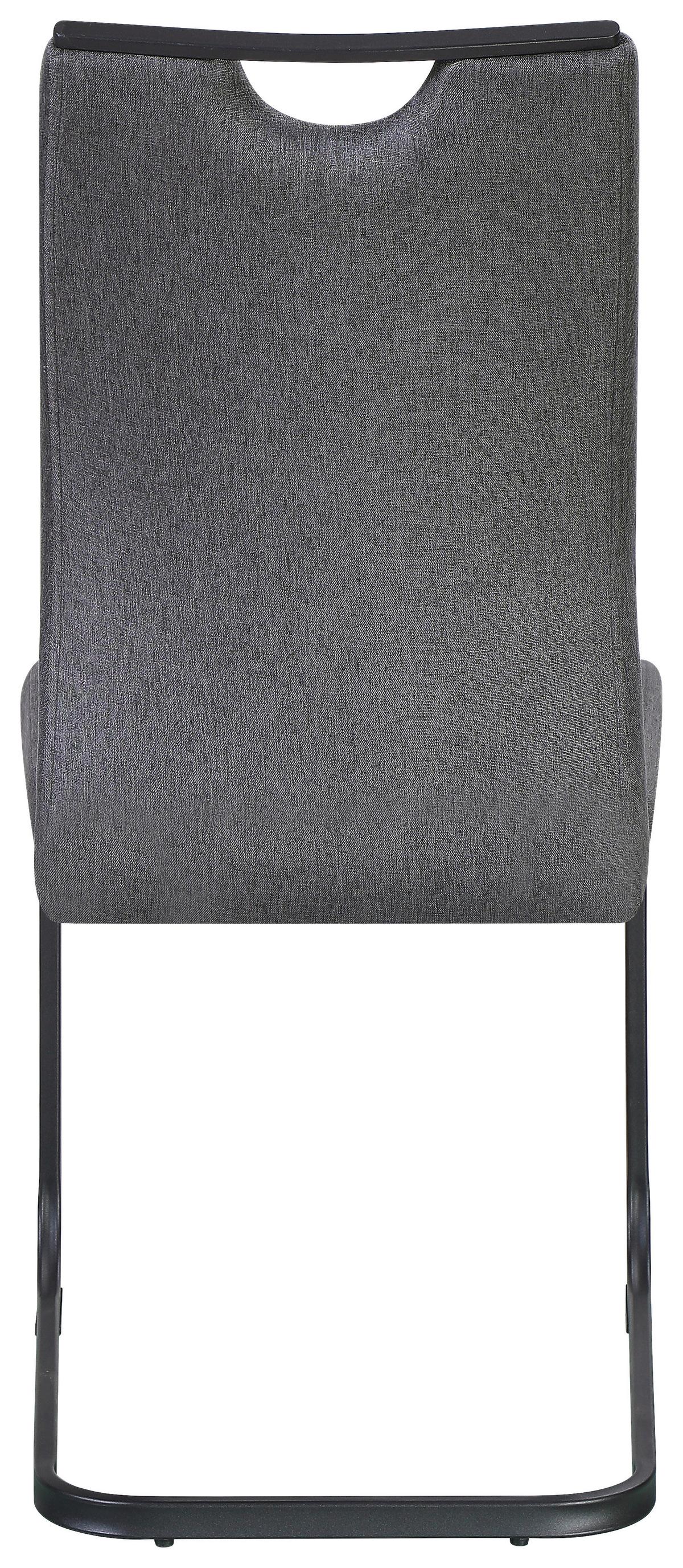 Schwingstuhl Dina Leinenoptik Grau - Schwarz/Grau, KONVENTIONELL, Textil/Metall (58/86/62cm)