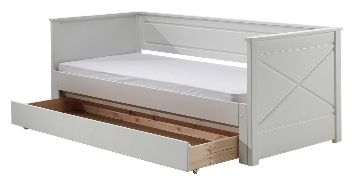 Ausziehbett Pino Weiß 90/180x200cm - Weiß, MODERN, Holz/Holzwerkstoff (90/180/200cm) - Vipack