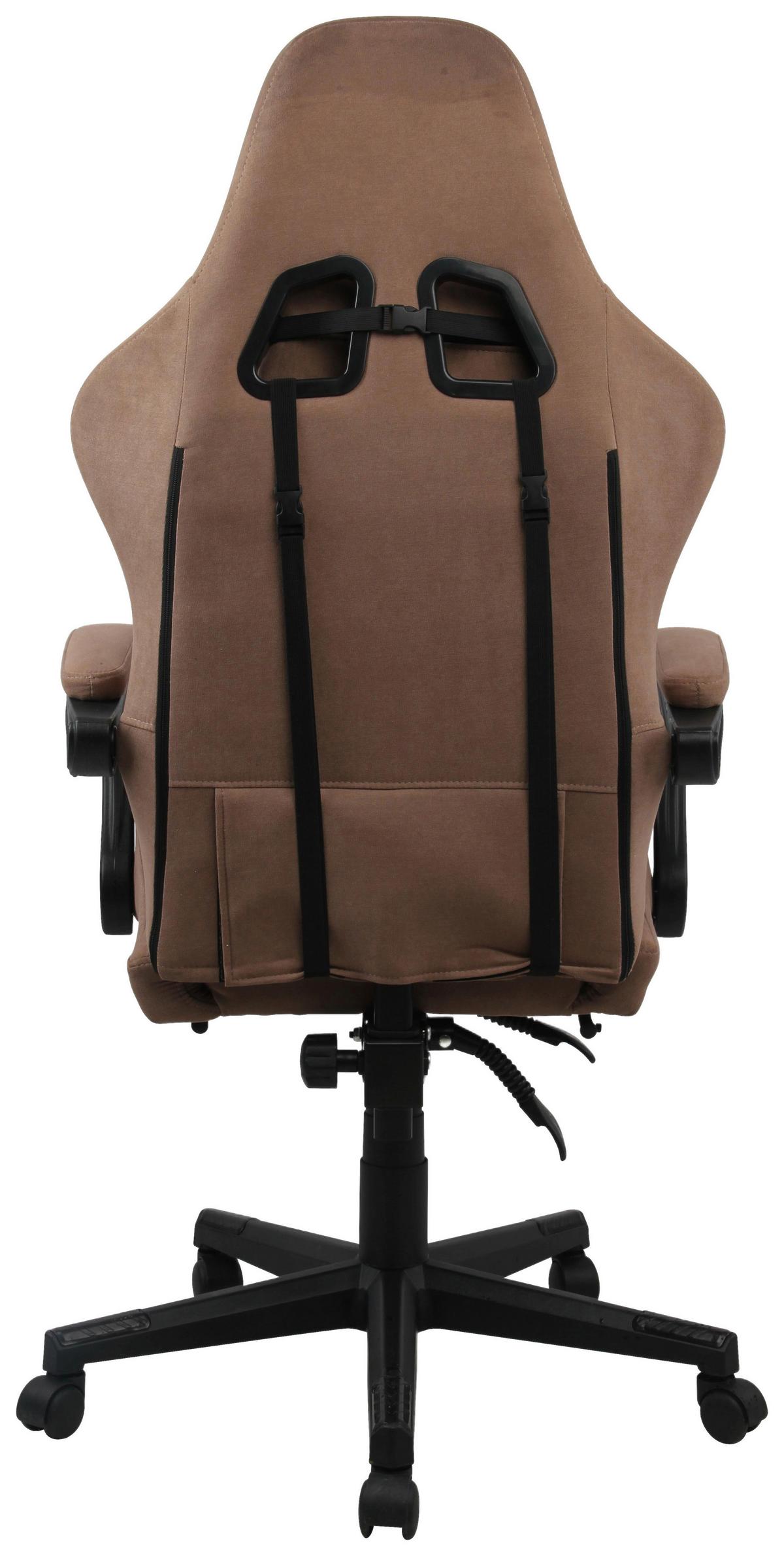 Chefsessel Aron 2 Beige B: 63 cm - Beige/Schwarz, Trend, Kunststoff/Textil (63/114-124/62cm)