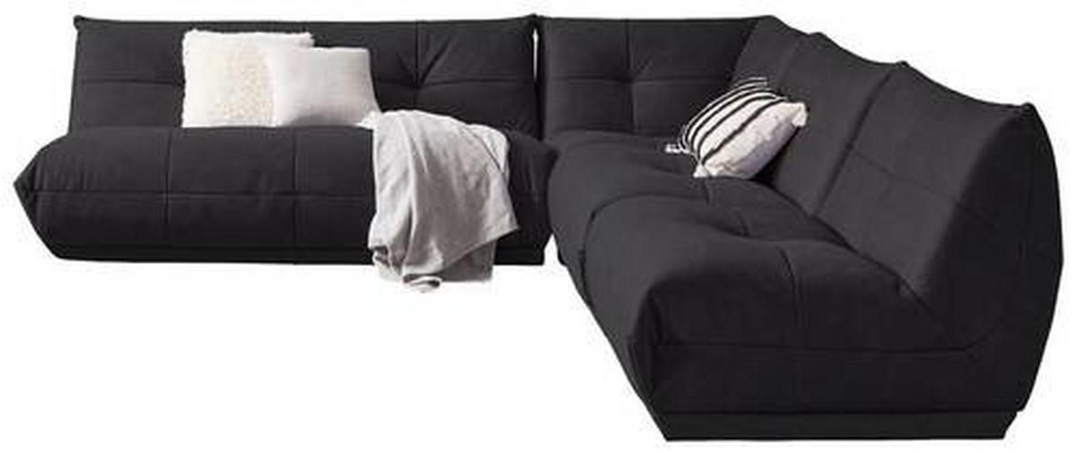 Ecksofa Giselle Schwarz - Schwarz, Trend, Textil (285/315cm) - Livetastic