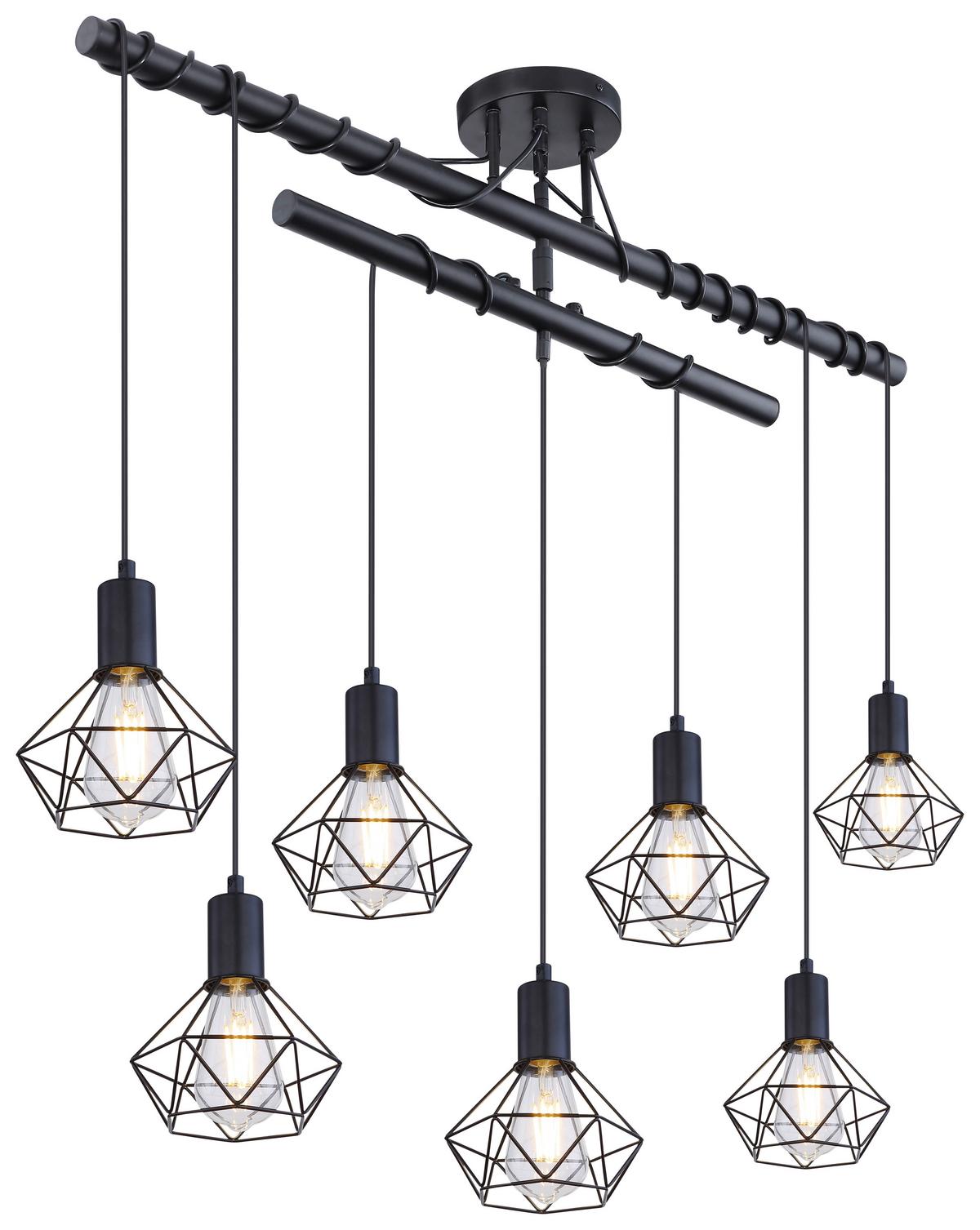 Deckenleuchte L: 100 cm drehbar - Schwarz, Basics, Metall (100/15/100cm) - Globo