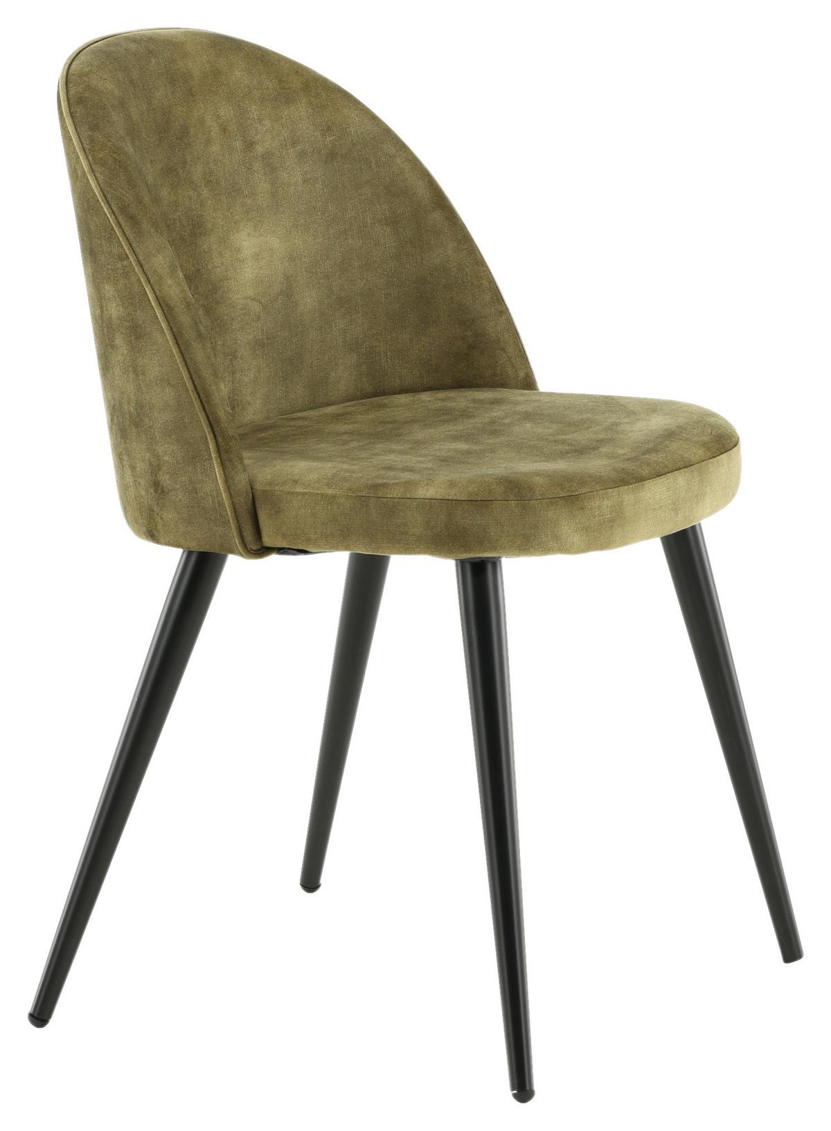 Stuhl-set Velvet Schwarz/grün B: 57 Cm - Schwarz/Grün, Design, Textil/Metall (57/76.5/50cm) - Livetastic