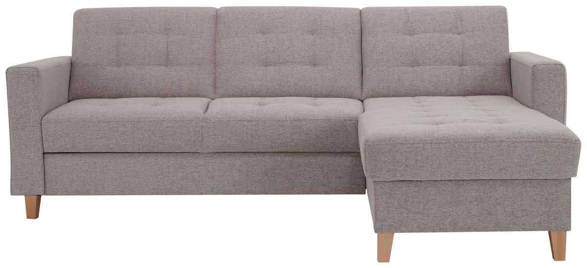 Rohová sedacia súprava Bergen, béžovohnedá - hnedá/prírodná farba, Design, drevo/textil (160/231cm) - Luca Bessoni