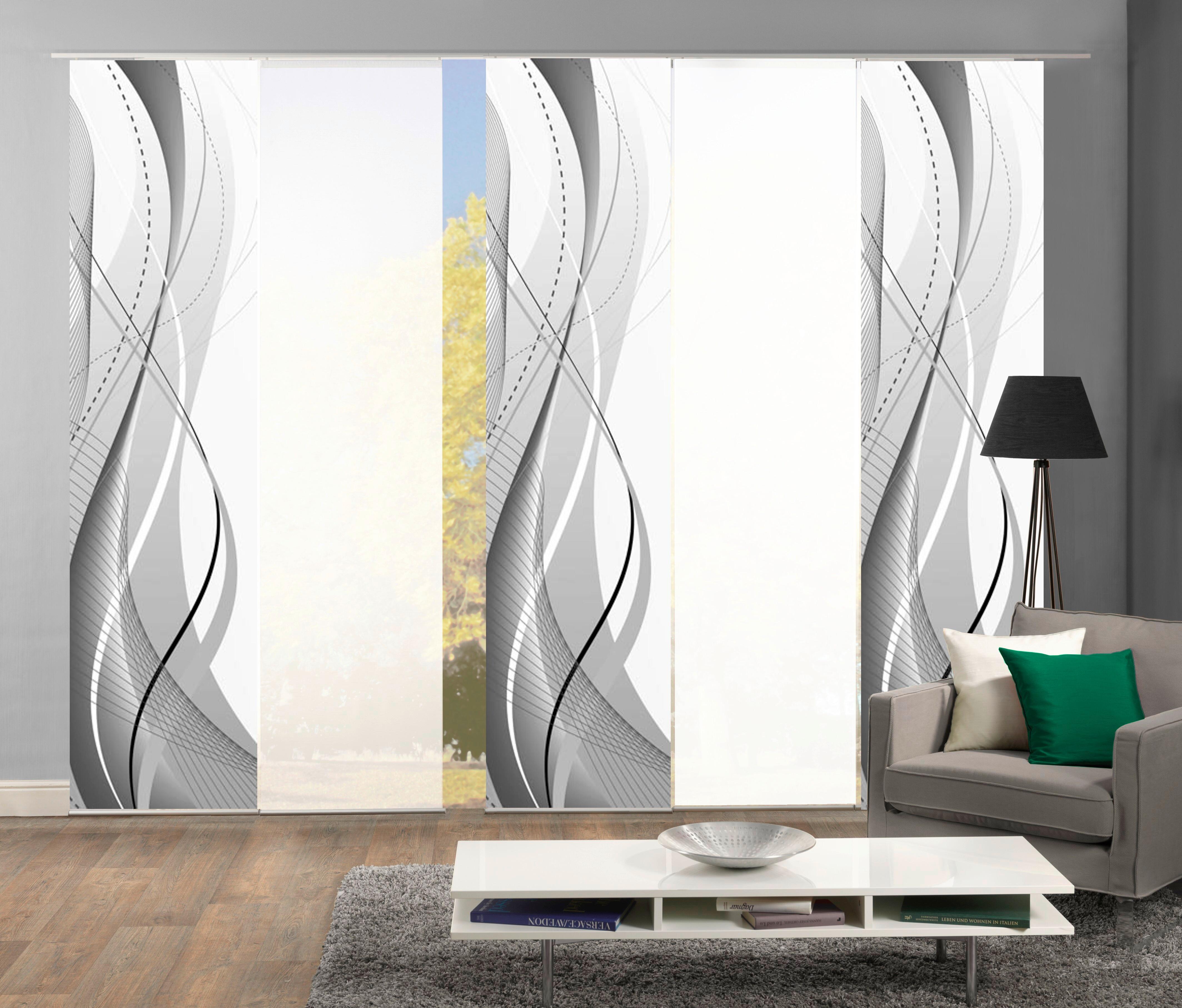 Flächenvorhang Carlisle Grau B: 60 Cm - Grau, Design, Textil (60/245cm)