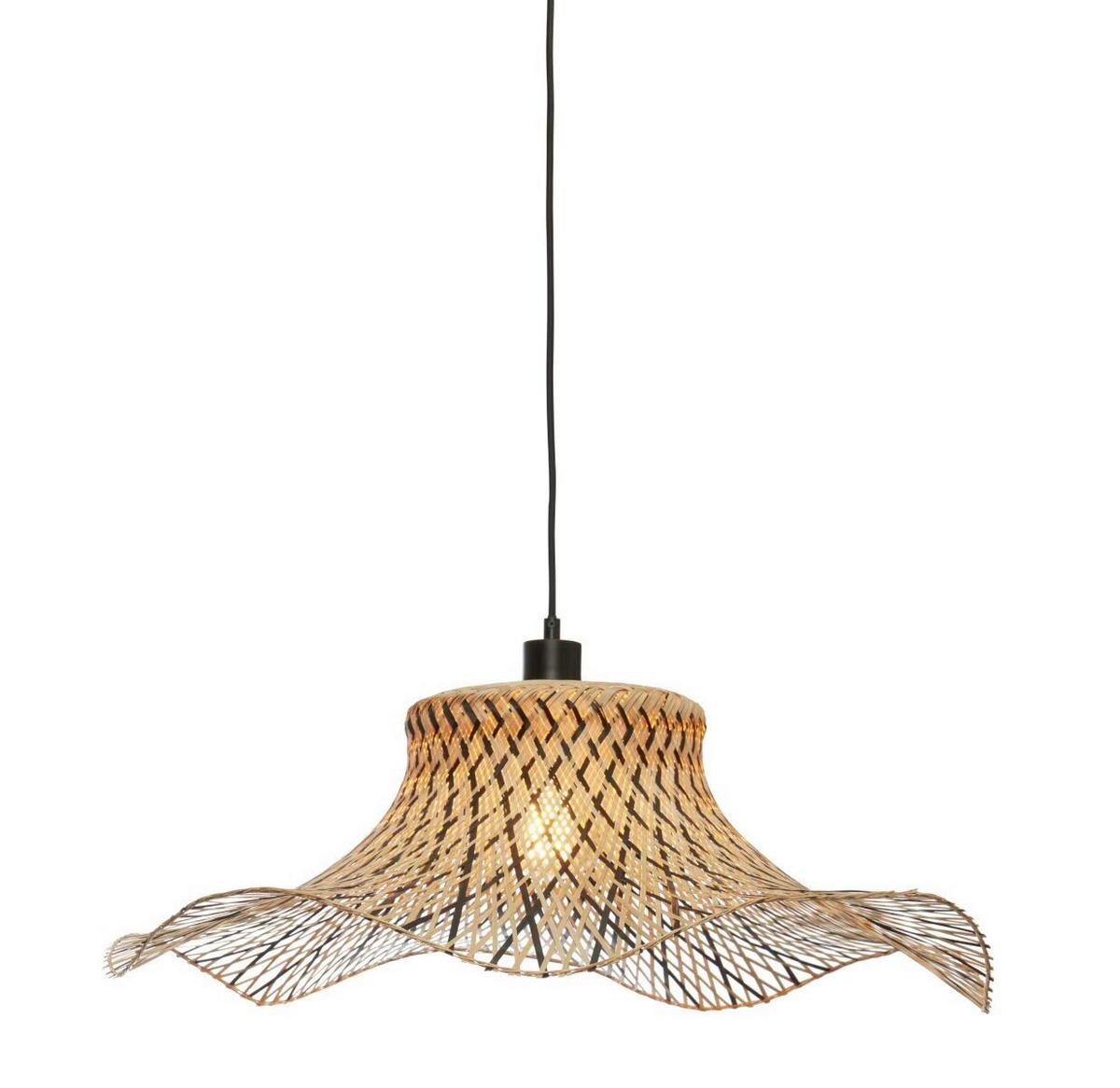 Hängeleuchte Ibiza/h65/bn - Schwarz/Naturfarben, Trend (50/50/15cm) - Good & Mojo