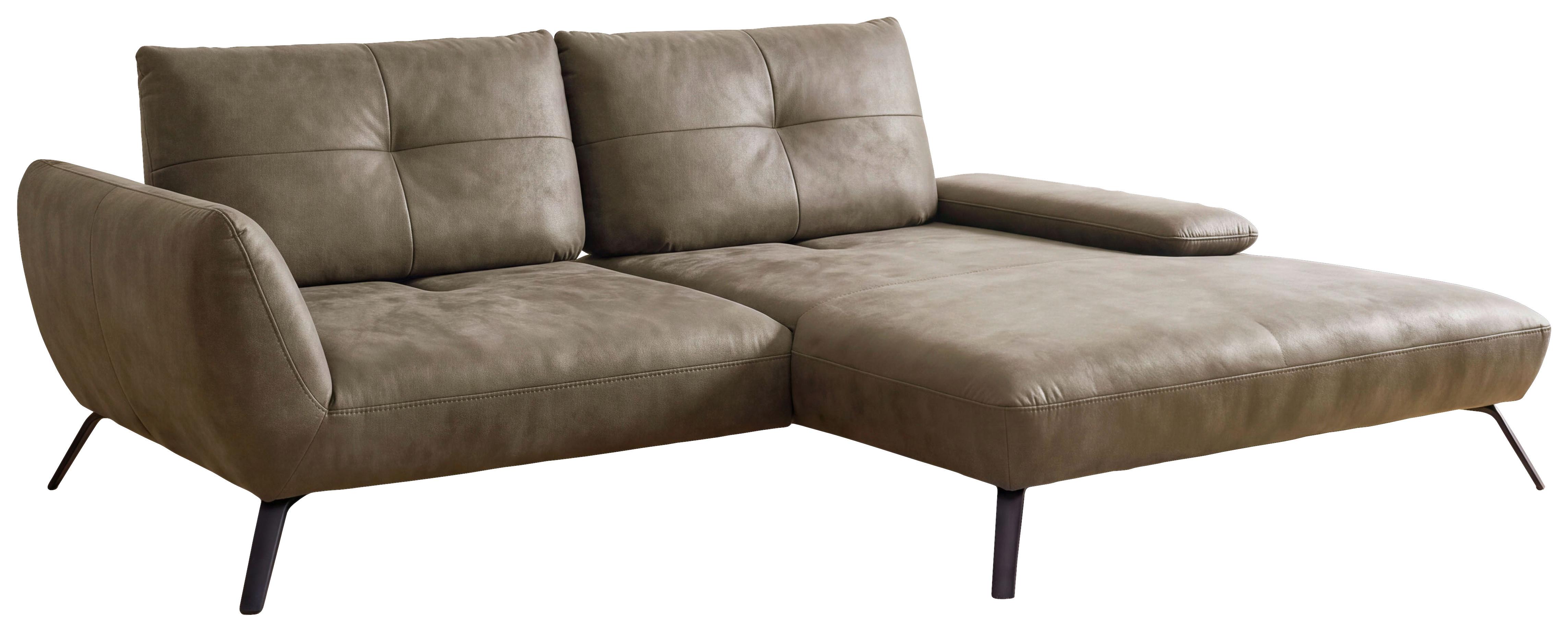 Ecksofa Dover erweiterbar Olivgrün 273x191-207 cm - Schwarz/Olivgrün, Trend, Holzwerkstoff/Textil (273/191-207cm)