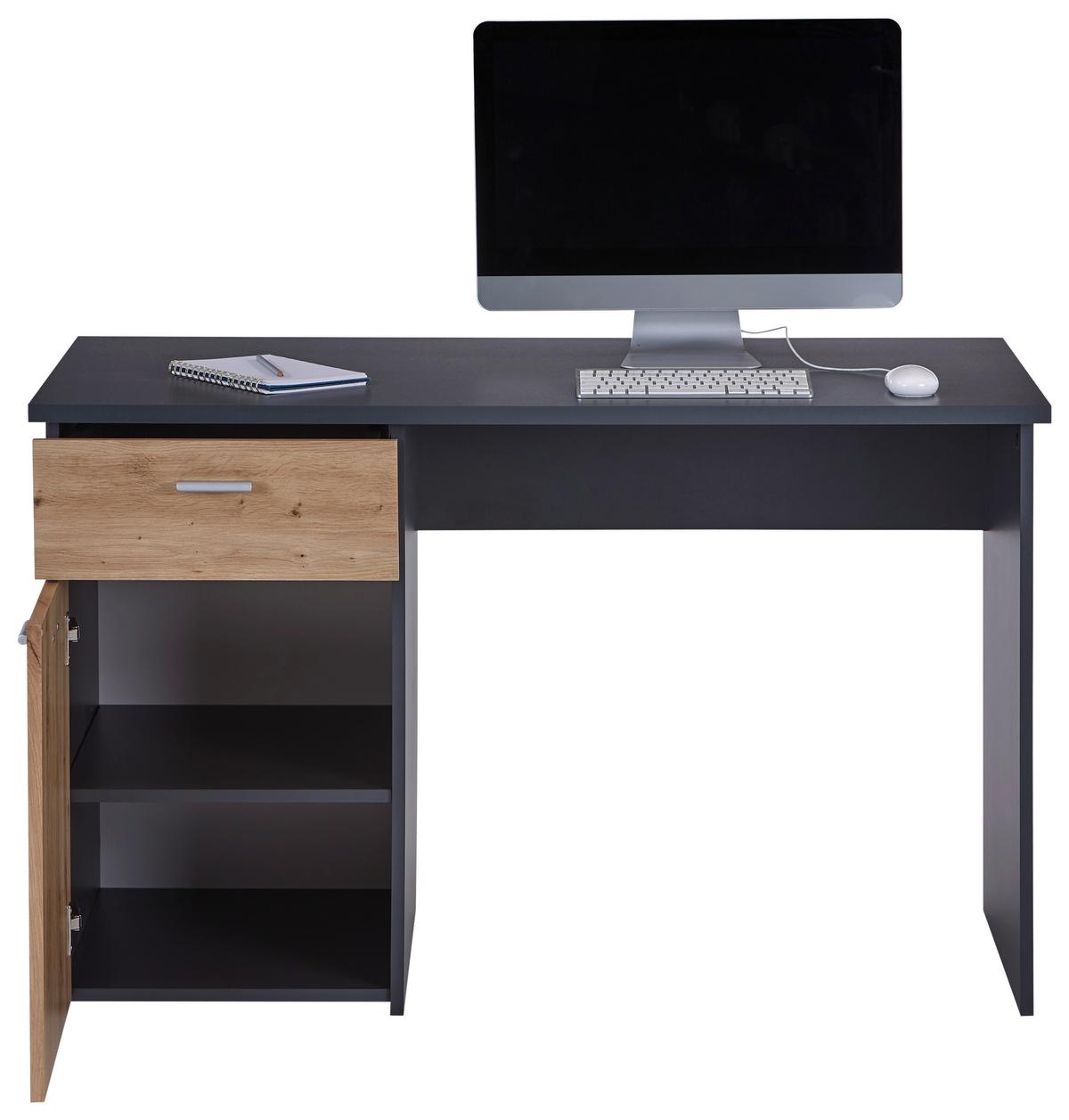Schreibtisch Mit Schublade B: 120 Cm H: 75,5 Cm Simon - Anthrazit/Eiche Artisan, MODERN, Holzwerkstoff (120/75,5/60cm)