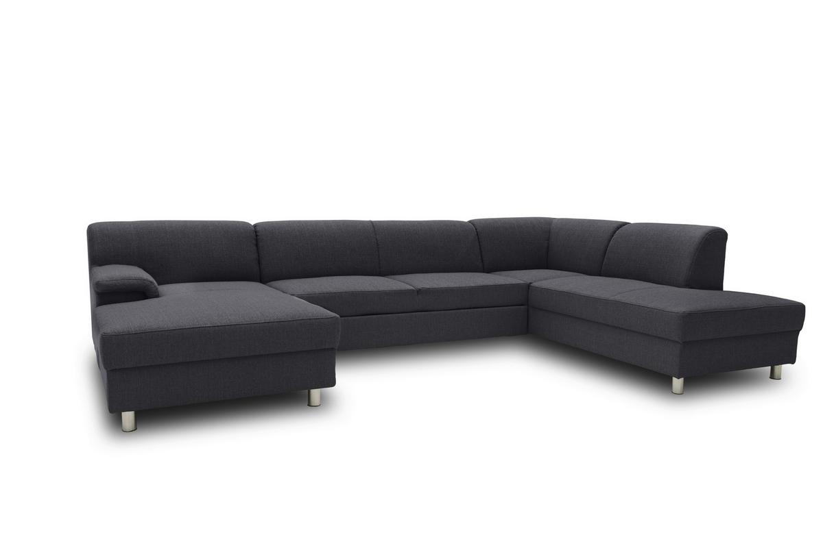 Wohnlandschaft Jamie Schlammfarben - Chromfarben/Schlammfarben, KONVENTIONELL, Textil (150/308/194cm) - MID.YOU