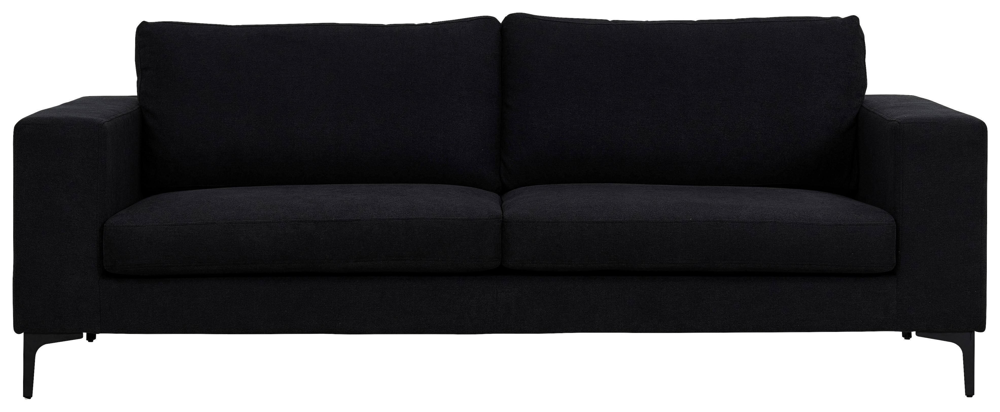 2-Sitzer-Sofa Bolero - Schwarz, Design, Kunststoff/Textil (215/84/88cm) - Livetastic