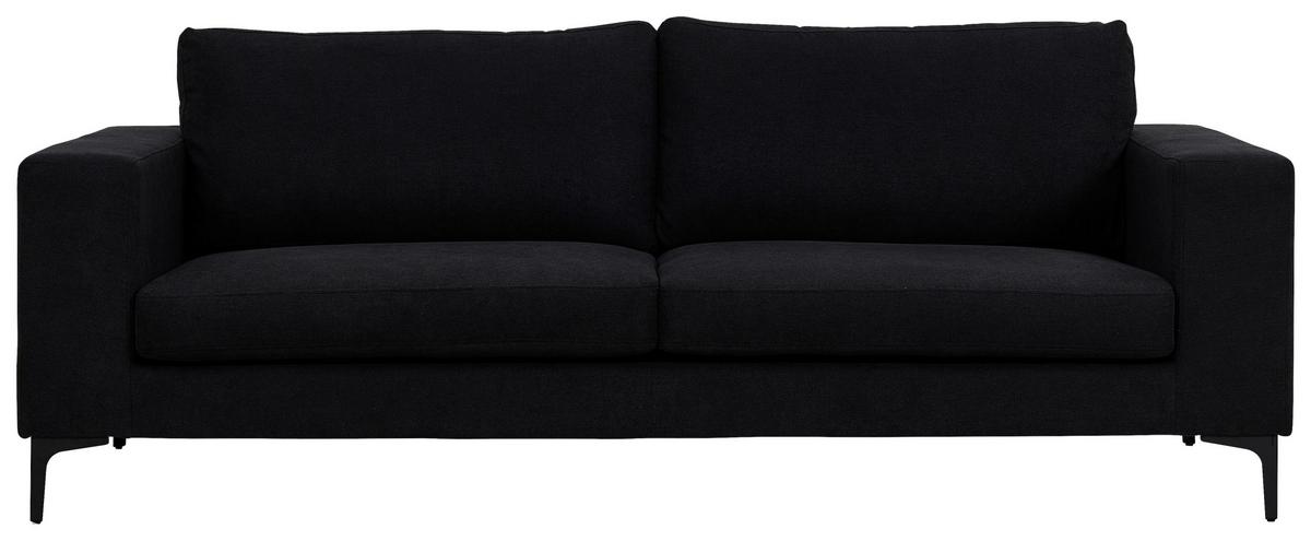 2-Sitzer-Sofa Bolero - Schwarz, Design, Kunststoff/Textil (215/84/88cm) - Livetastic