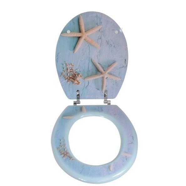 WC-Sitz Multicolor Seesterne Antirutschnoppen B: 37 cm - Multicolor, Basics, Holzwerkstoff (43/37/5,6cm)