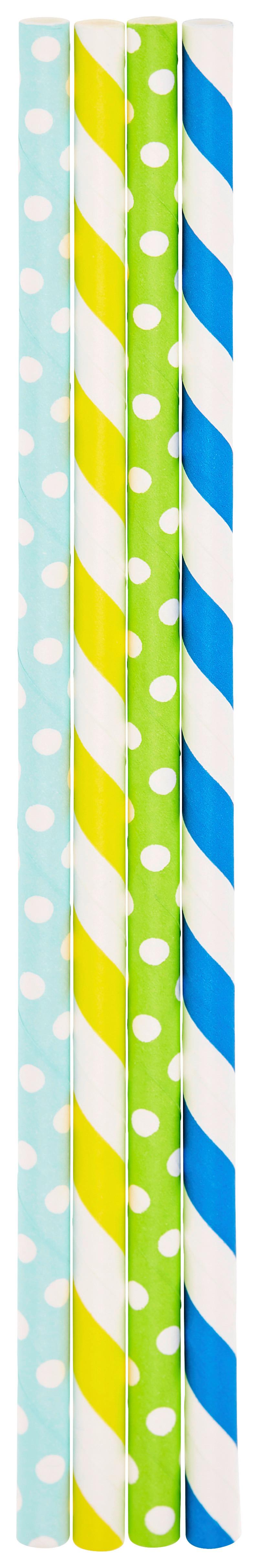 Szívószál Nella - sárga/világoskék, Konventionell, papír - James Wood