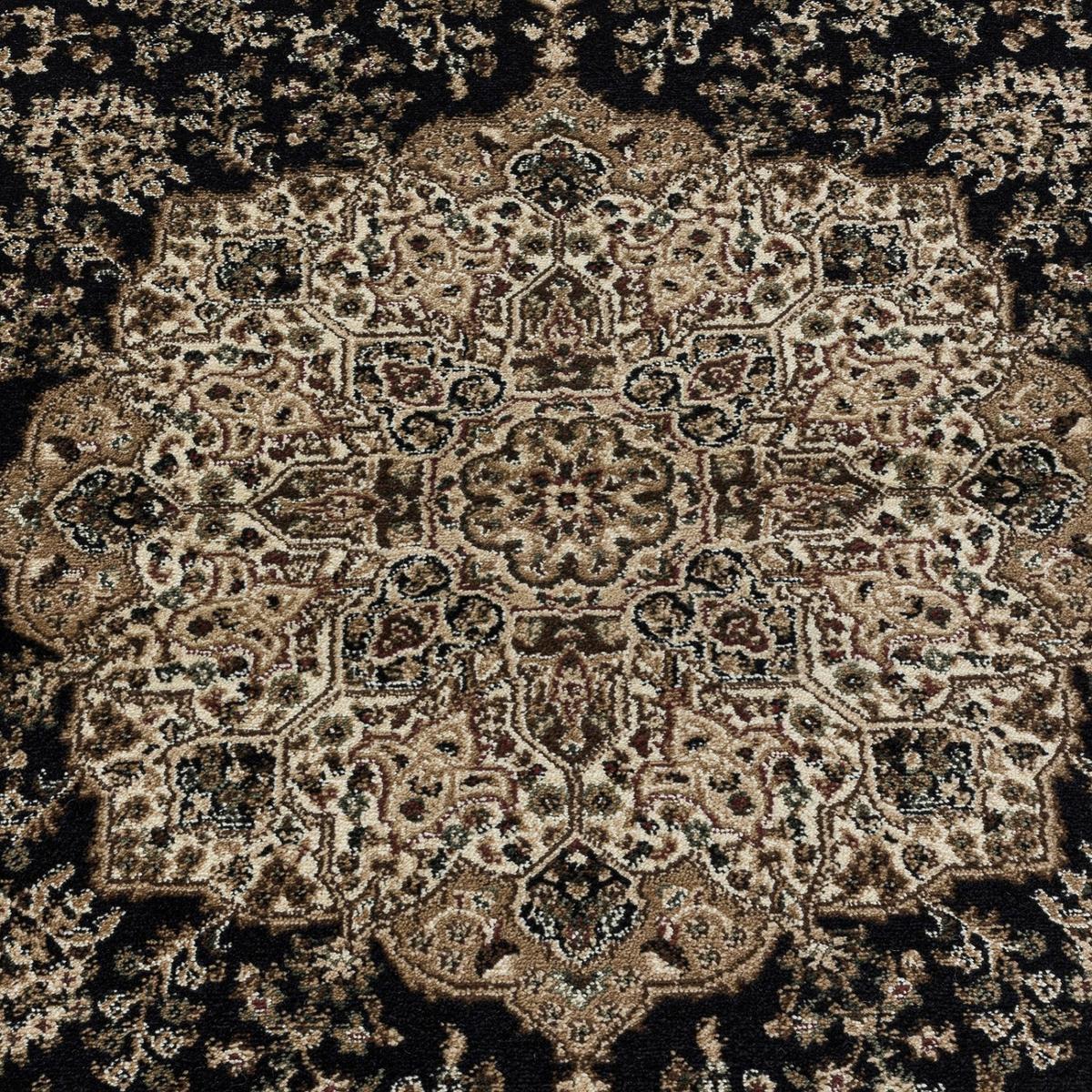 Orientalischer Webteppich Schwarz Kashmir 240x340 cm - Schwarz, LIFESTYLE, Textil (240/340cm)