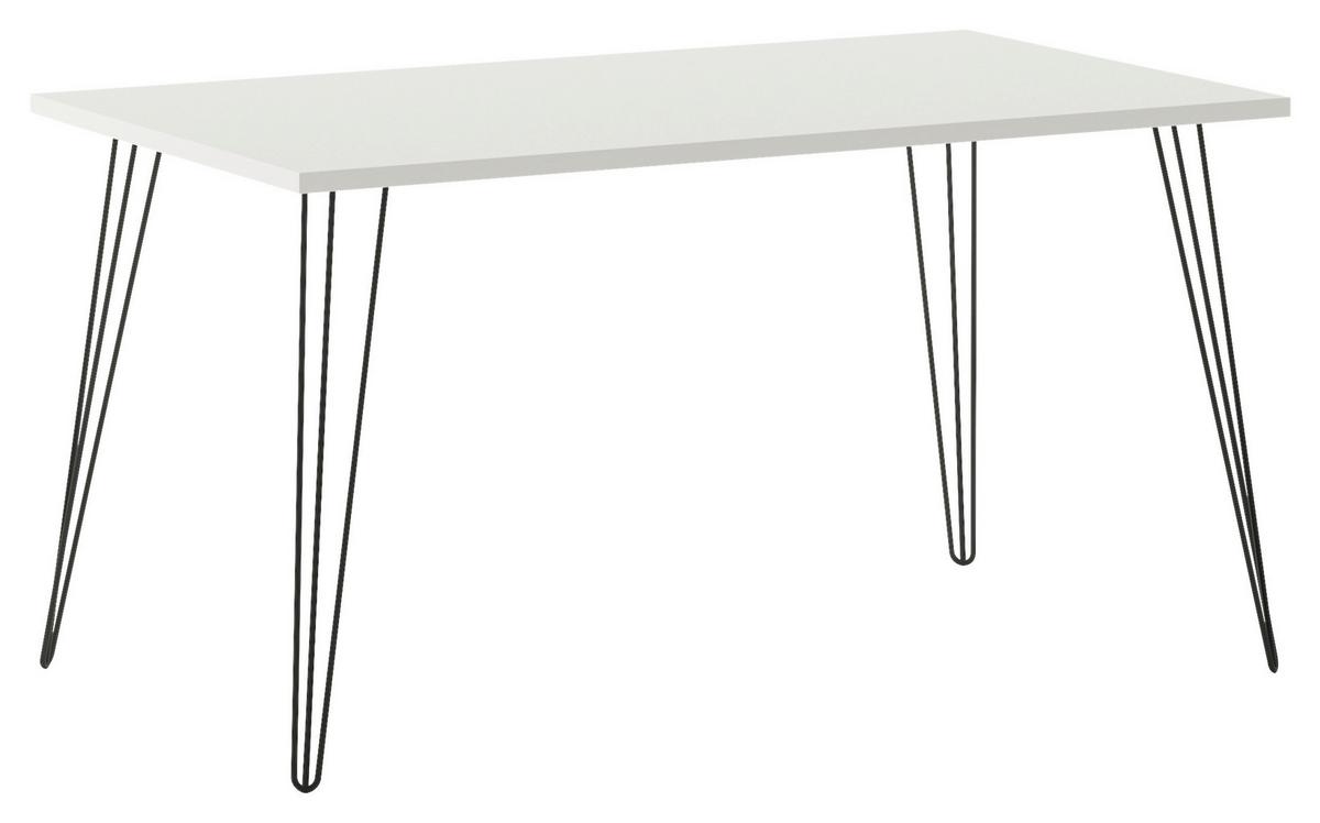 Schreibtisch Fynn Schwarz/weiß L: 120cm - Schwarz/Weiß, Design, Holzwerkstoff/Metall (120/80/74cm) - MID.YOU