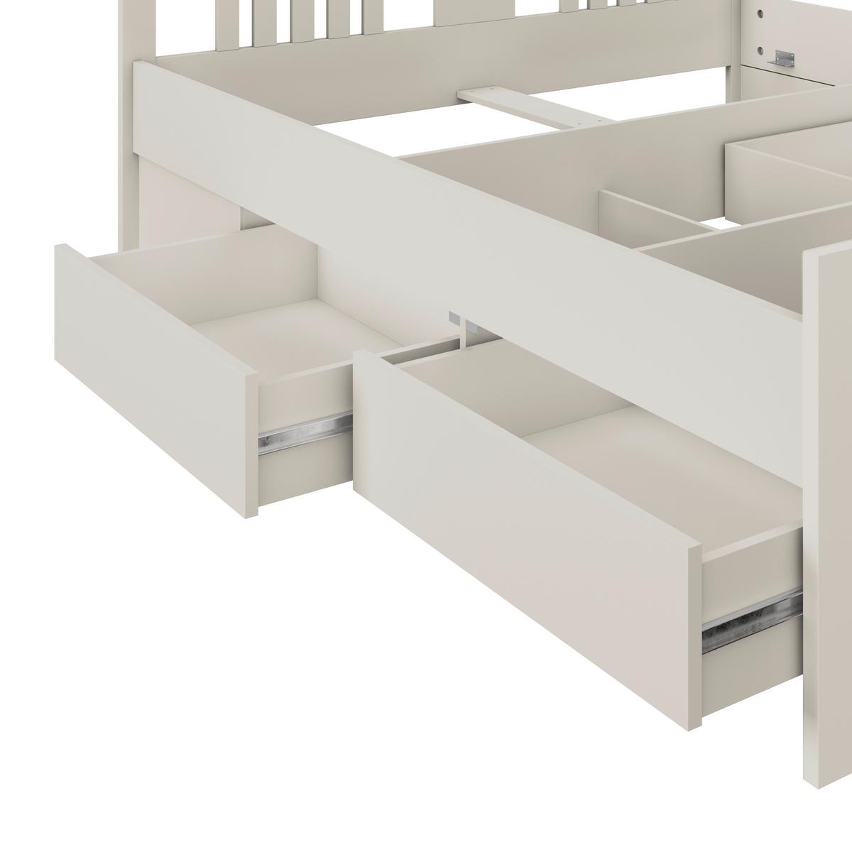 Stauraumbett Pisa mit 4 Laden kaschmirfarben 180x200 - Kaschmir, ROMANTIK / LANDHAUS, Holz (180/200cm) - James Wood
