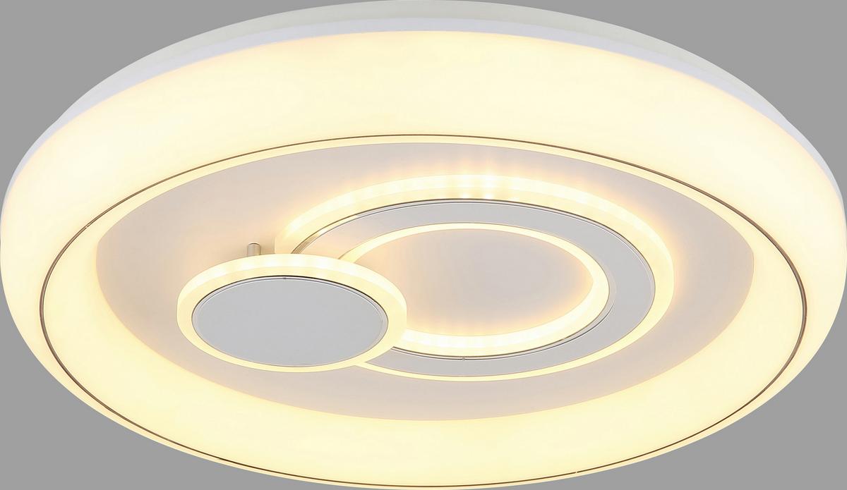 LED-Deckenleuchte Caitlin - Opal/Weiß, Basics, Kunststoff/Metall (48/7,5cm) - Luca Bessoni