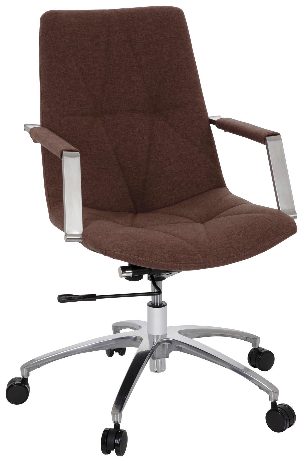 Drehstuhl Saranto II Braun - Alufarben/Braun, MODERN, Kunststoff/Textil (57/100/75cm) - MID.YOU