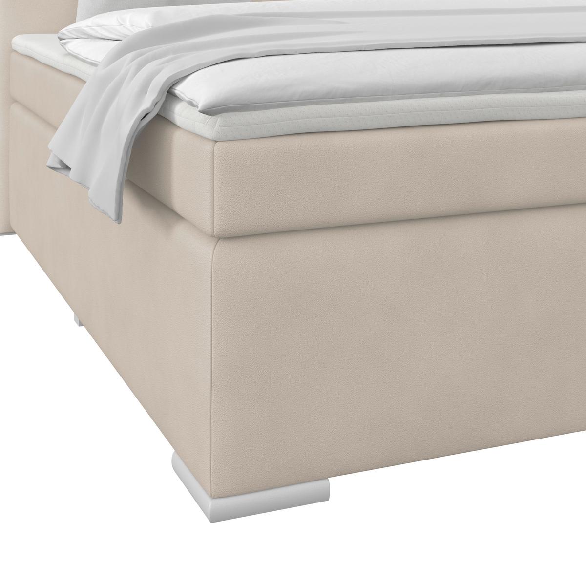 Boxspringbett Mira 1 180x200 - Creme, Basics, Holz/Kunststoff (180/200cm)