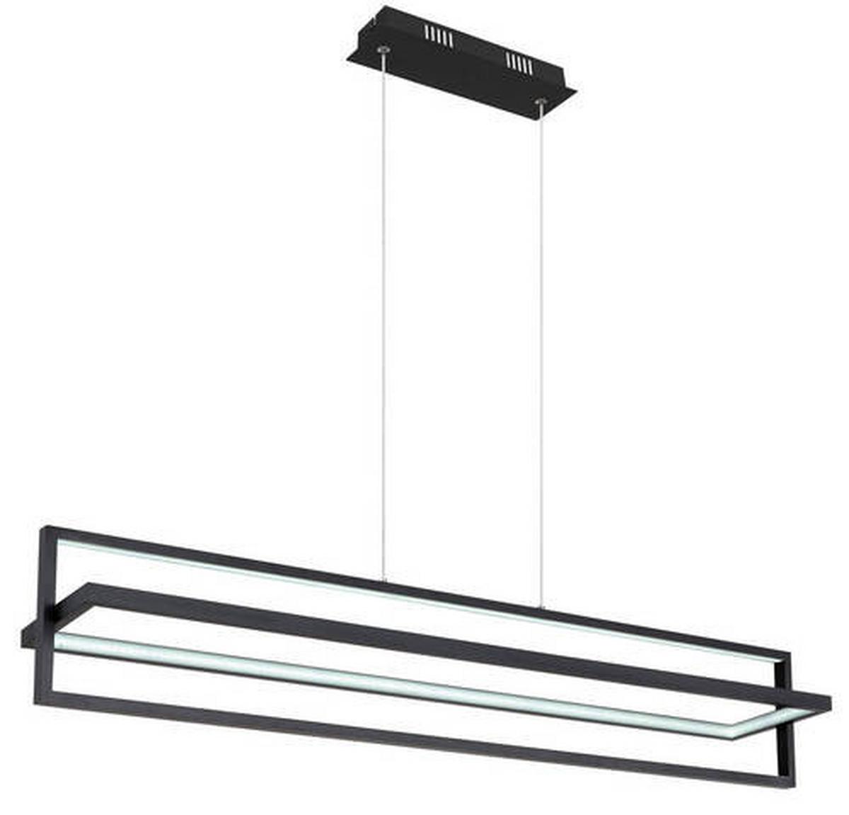 Hängeleuchte 67195h - Opal/Schwarz, Trend, Kunststoff/Metall (102/18/120cm) - Globo