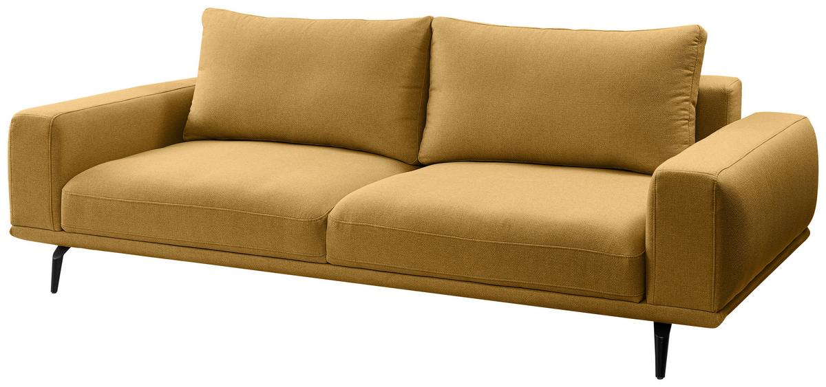 3-sitzer-sofa Selene Gelb, B: 242 Cm - Gelb/Schwarz, MODERN, Textil (242/89/115cm) - MID.YOU