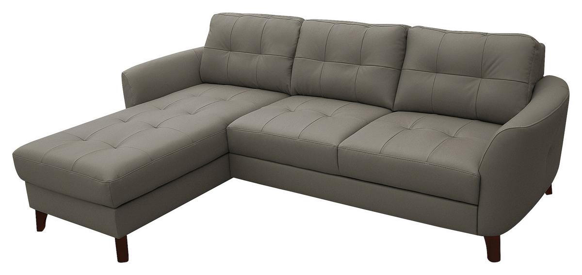 Ecksofa Nordic Schlammfarben S: 168x238 cm - Schlammfarben/Buchefarben, Design, Leder/Textil (168/238cm) - Livetastic